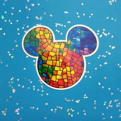 Stained Glass Mouse Static Cling