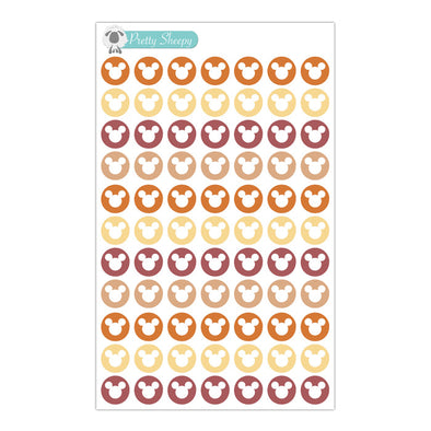 Mouse Head Dot Stickers - Nov 21 Color Collection