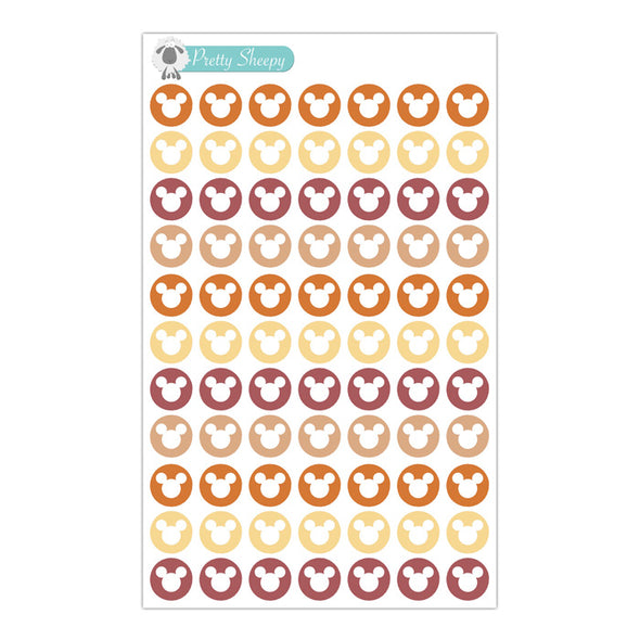 Mouse Head Dot Stickers - Nov 21 Color Collection
