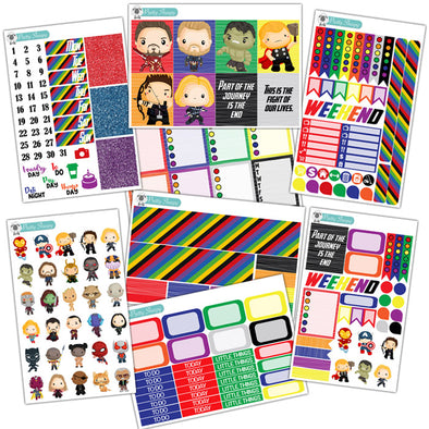 Superhero Planner Stickers Collection
