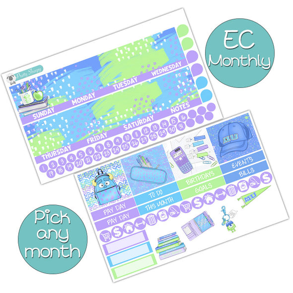 Back to Scare School Monthly Kit for EC Planner - Pick ANY Month! | Monthly Planner Stickers