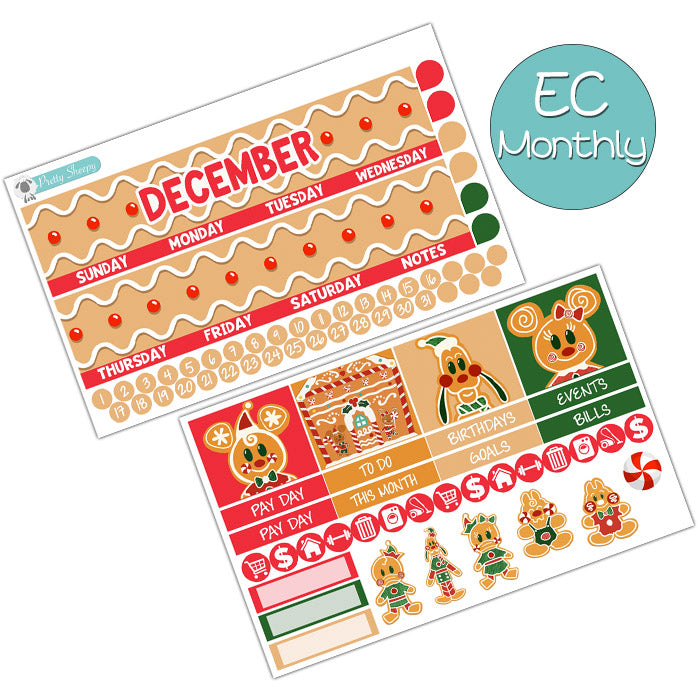 Gingerbread Clubhouse Christmas December Monthly Kit for the EC Planne –  Pretty Sheepy