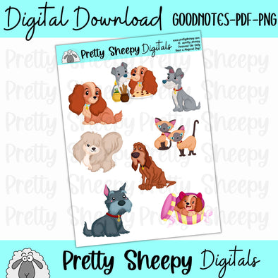 Lady Digital Stickers | Goodnotes PDF PNG for Digital Planning or Printing