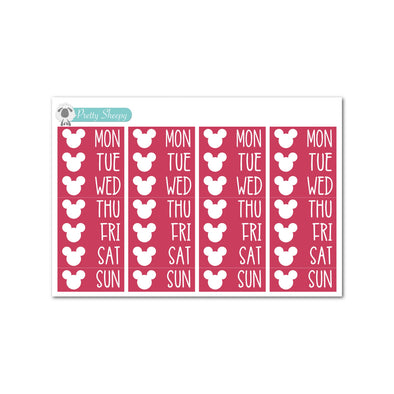 Mouse Head Date Covers Stickers - Jan 23 Color Collection - Viva Magenta
