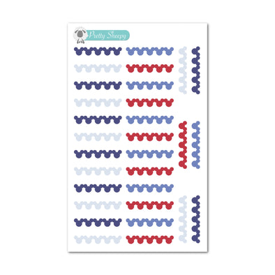 Mouse Head Strips Stickers - Apr 23 Color Collection - Soft Patriotic