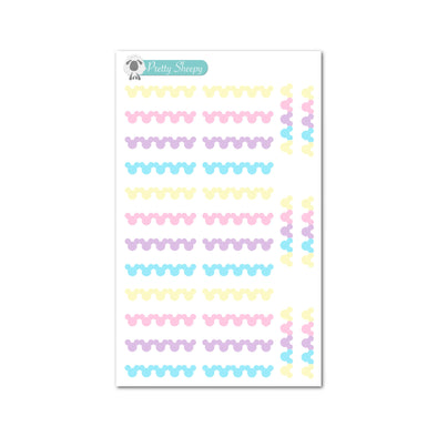 Mouse Head Strips Stickers - Mar 23 Color Collection - Spring Pastel