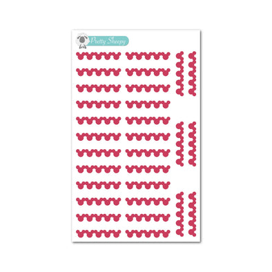 Mouse Head Strips Stickers - Jan 23 Color Collection - Viva Magenta