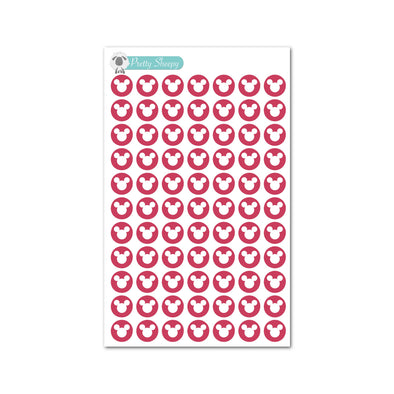 Mouse Head Dot Stickers - Jan 23 Color Collection - Viva Magenta