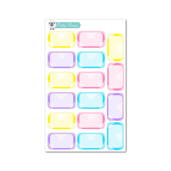 Mouse Head Half Box Stickers - Mar 23 Color Collection - Spring Pastel