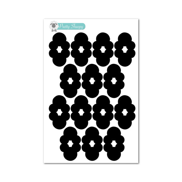 Mouse Head Tabs Stickers (Large) - Feb 23 Color Collection - Black