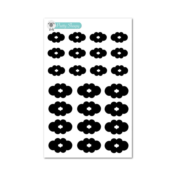 Mouse Head Tabs Stickers (Small/Medium) - Feb 23 Color Collection - Black