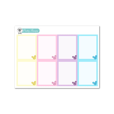 Glitter Mouse Full Boxes Stickers - Mar 23 Color Collection - Spring Pastel