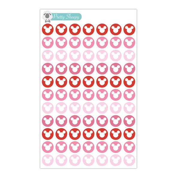 Mouse Head Dot Stickers - Jan 22 Color Collection