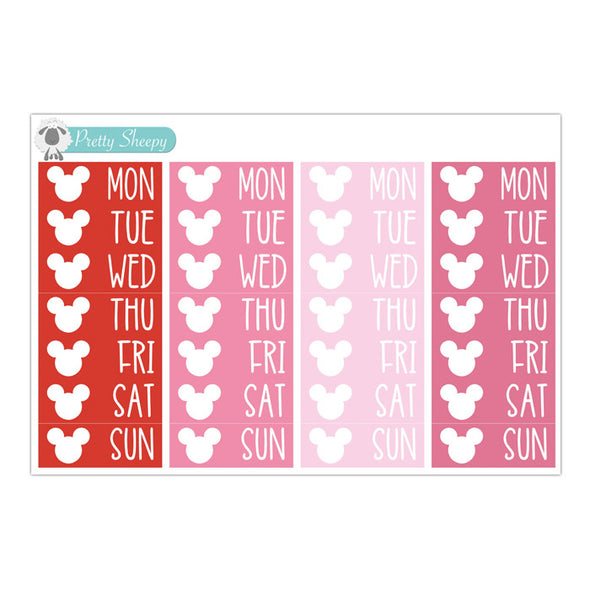 Mouse Head Date Covers Stickers - Jan 22 Color Collection