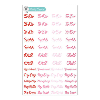 Functional Script Stickers - Jan 22 Color Collection