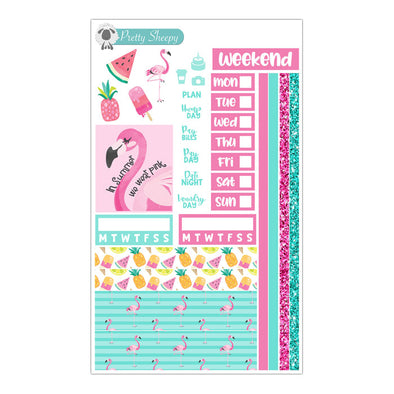 Summer Flamingo Hobo Weeks Stickers