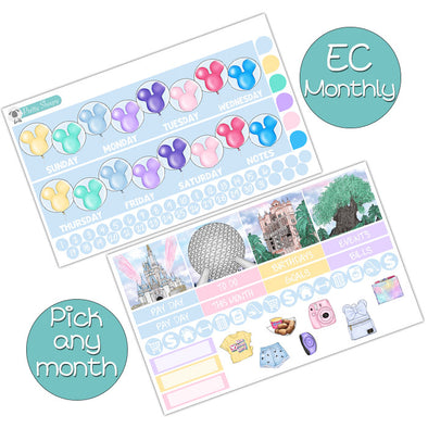 Four Parks One World Monthly Kit for EC Planner - Pick ANY Month! | Monthly Planner Stickers
