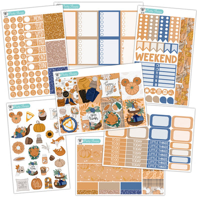 Give Thanks Thanksgiving Fall Planner Stickers Collection