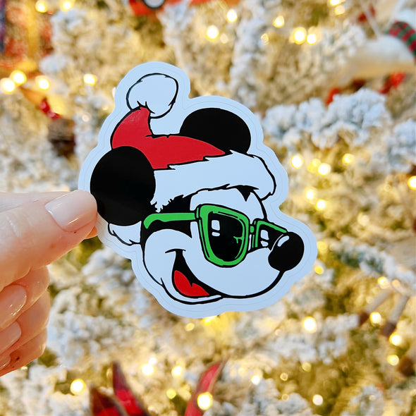 Cool as Christmas Mouse Easy Peel Premium Vinyl Die Cut Sticker