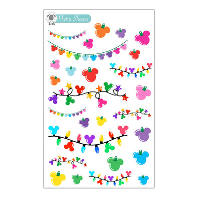 Magical Mouse Christmas Lights Stickers