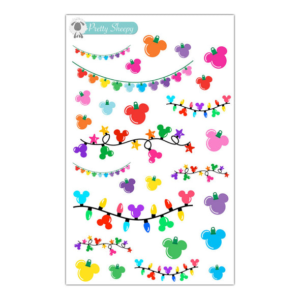 Magical Mouse Christmas Lights Stickers