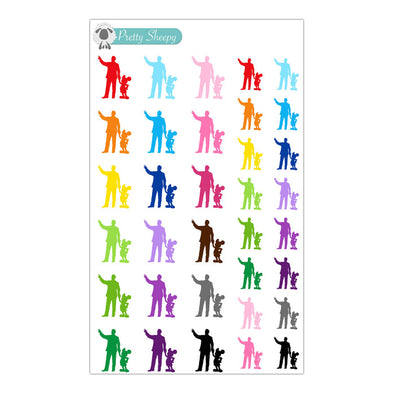 Colorful Partners Statue Stickers
