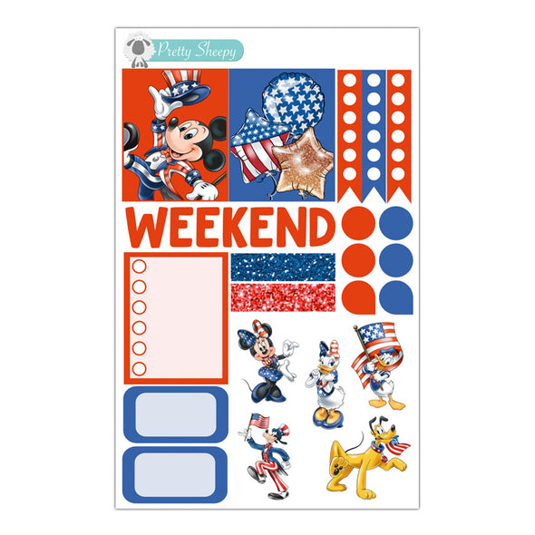 Patriotic Clubhouse Planner Stickers - Sampler