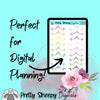 Colorful Castle Heartbeat Digital Stickers | Goodnotes PDF PNG for Digital Planning or Printing