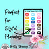 Colorful Suitcases Digital Stickers | Goodnotes PDF PNG for Digital Planning or Printing