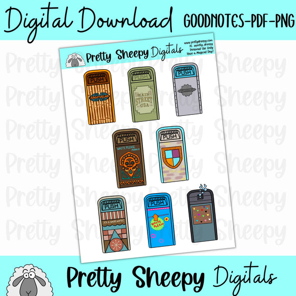 Magical Trash Digital Stickers | Goodnotes PDF PNG for Digital Planning or Printing
