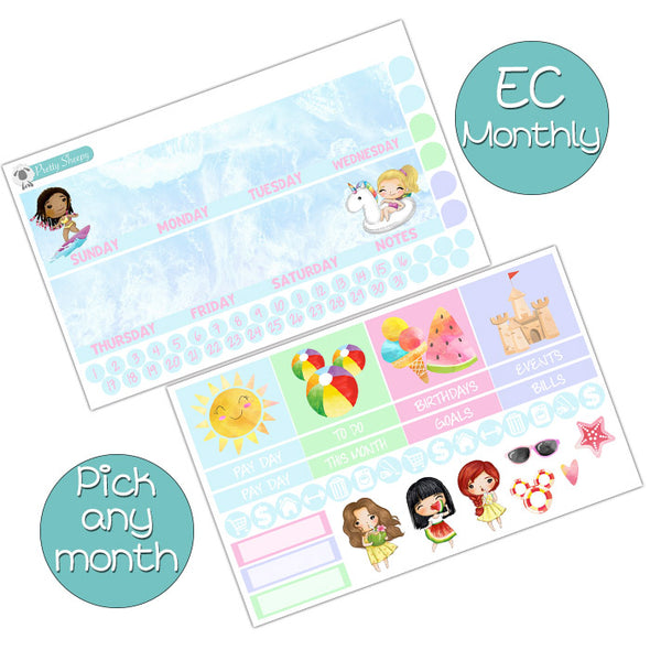 Summer Princesses Monthly Kit for EC Planner - Pick ANY Month!