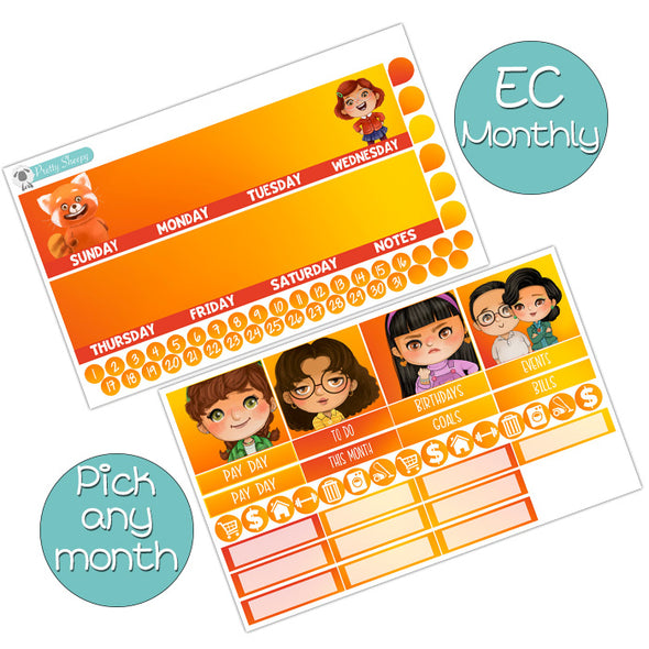 Turning Red Monthly Kit for EC Planner - Pick ANY Month!