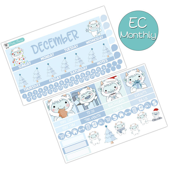 Yeti Christmas December Monthly Kit for the EC Planner