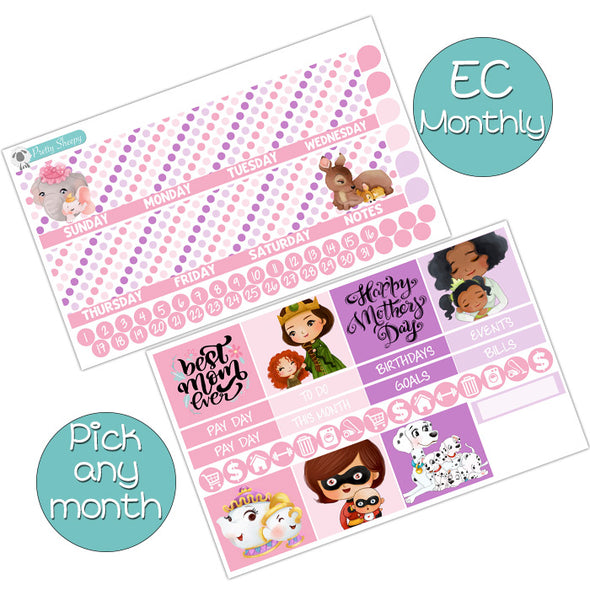 Best Mom Ever Monthly Kit for EC Planner - Pick ANY Month! | Monthly Planner Stickers