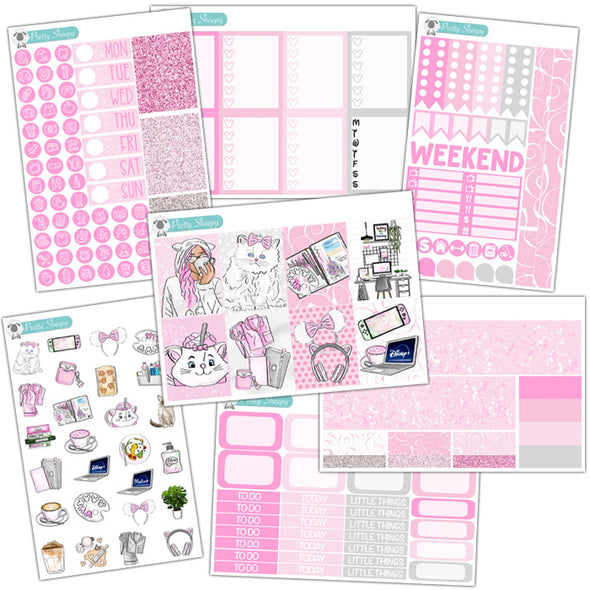 Cozy Cat Planner Stickers Collection