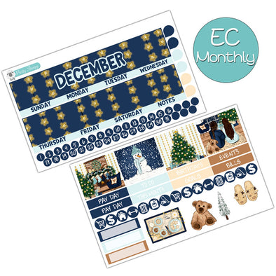 Cozy Christmas December Monthly Kit for the EC Planner | Monthly Planner Stickers