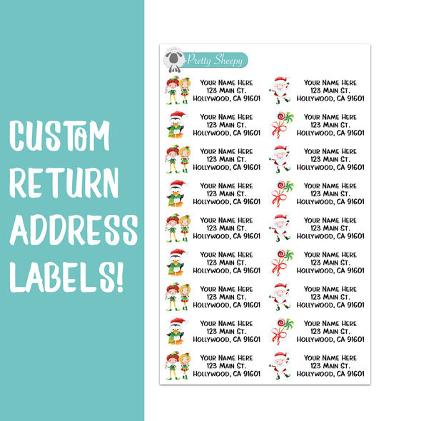 Elf Christmas Custom Return Address Labels