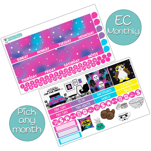 Galactic Home Monthly Kit for EC Planner - Pick ANY Month! | Monthly Planner Stickers