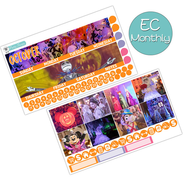 Halloween Photos October Monthly Kit for the EC Planner | Monthly Planner Stickers