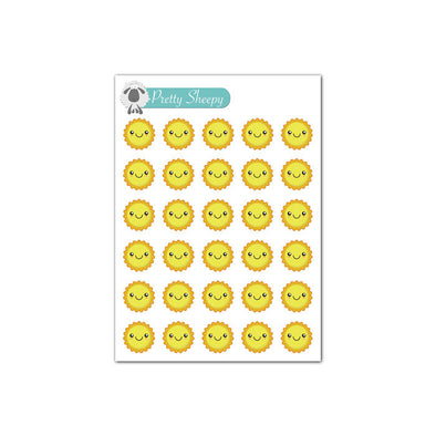 Mini Sheet - Kawaii Weather (Sunny) Planner Stickers