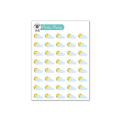 Mini Sheet - Kawaii Weather (Partly Sunny/Partly Cloudy) Planner Stickers