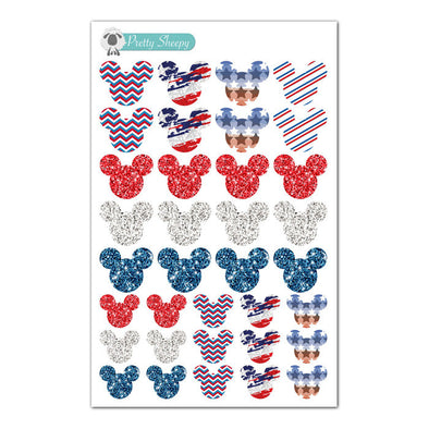 Patriotic Mouse Heads Stickers