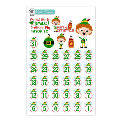 Elf Countdown or Date Cover Stickers