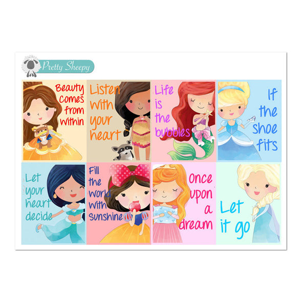 Princess Quotes V1 Full Box Stickers