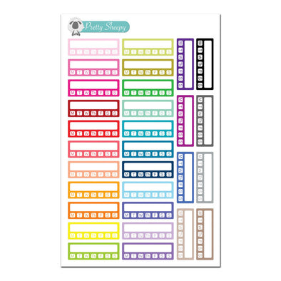 Habit Tracker Boxes - Fitness Planner Stickers