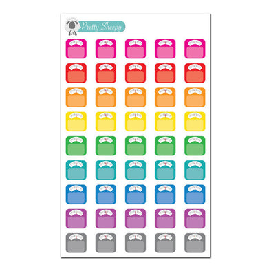 Colorful Scale Stickers - Weight Loss Fitness Workout Planner Stickers