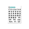 Mini Days of the Week with Numbers Planner Stickers