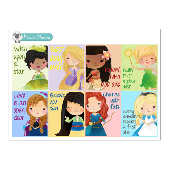 Princess Quotes V2 Full Box Stickers