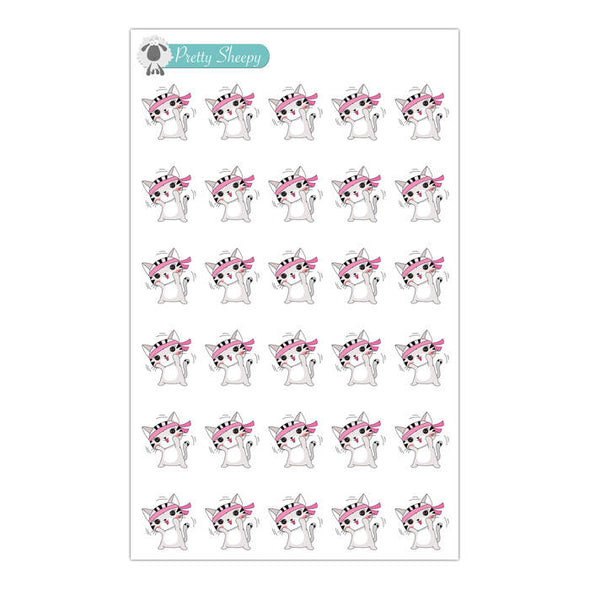 Workout Cat Stickers