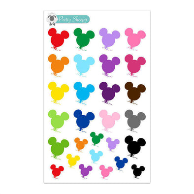 Colorful Mouse Balloons Stickers